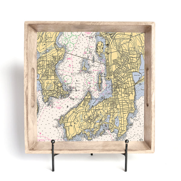 Personalized Nautical Chart Serving Tray