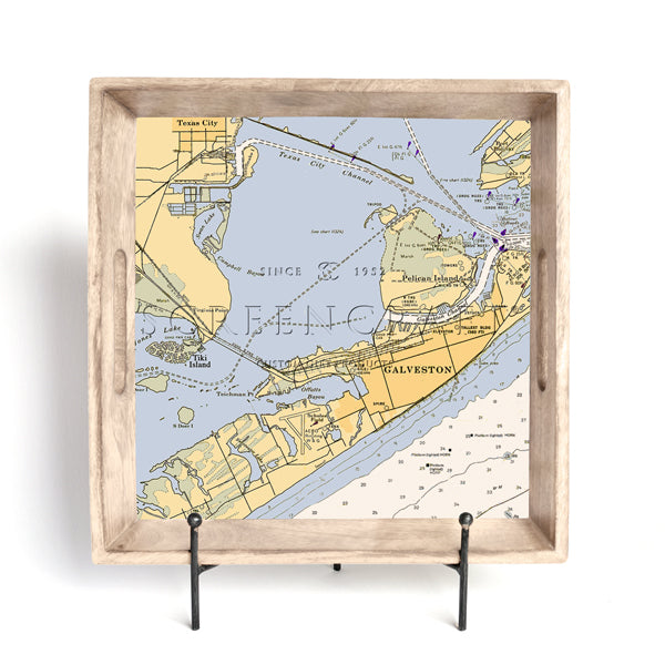 Personalized Nautical Chart Serving Tray