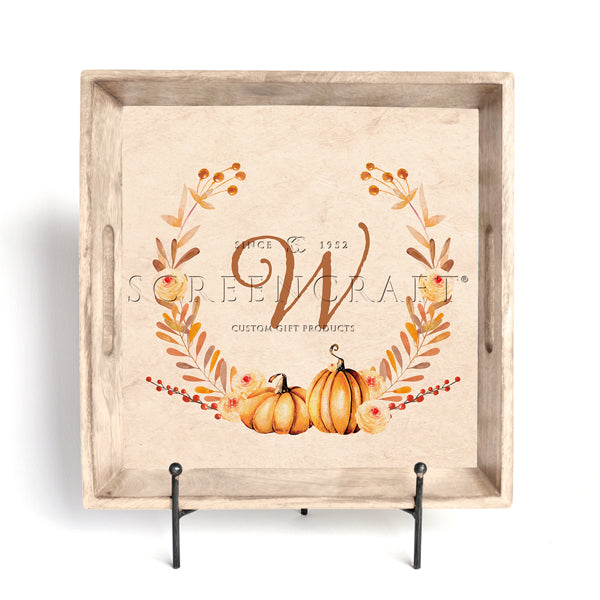 Personalized Autumn Wreath Serving Tray