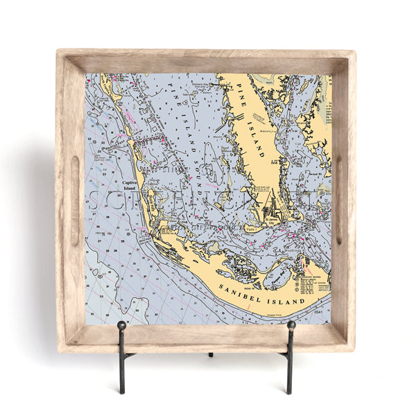 Personalized Nautical Chart Serving Tray