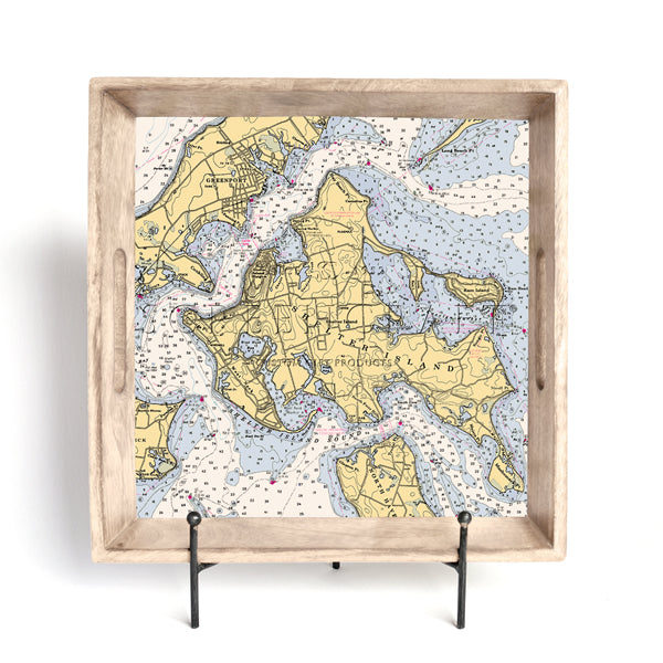 Personalized Nautical Chart Serving Tray