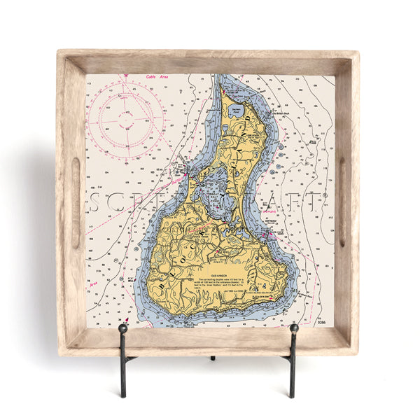 Personalized Nautical Chart Serving Tray