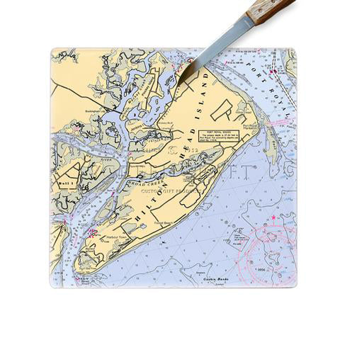 Personalized Nautical Chart Glass Cutting Board