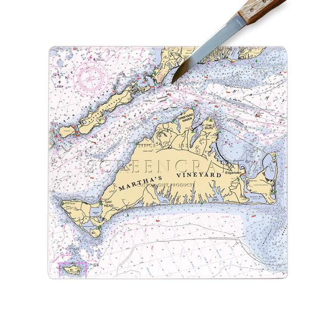 Personalized Nautical Chart Glass Cutting Board