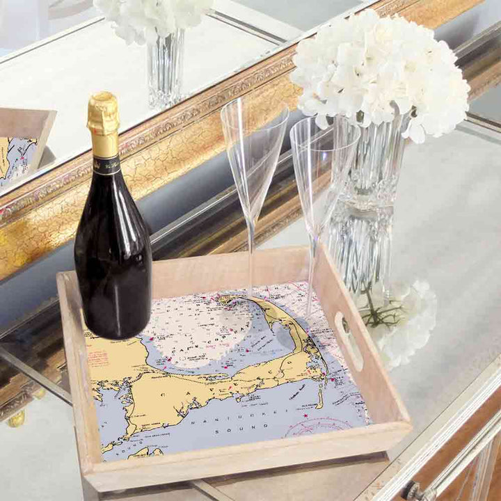 Personalized Nautical Chart Serving Tray