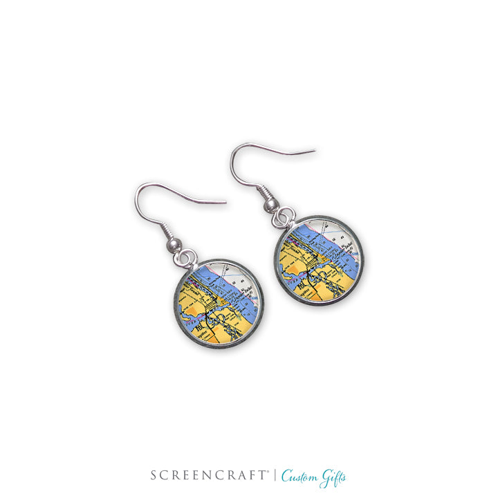 Nautical Chart Earrings