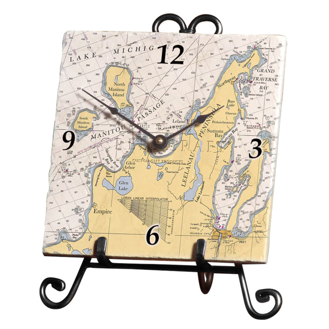 Leelanau Peninsula, MI  Marble Desk Clock