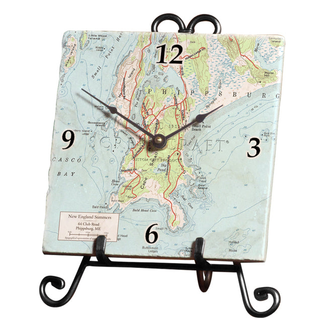 Your Neighborhood Map Marble Desk Clock