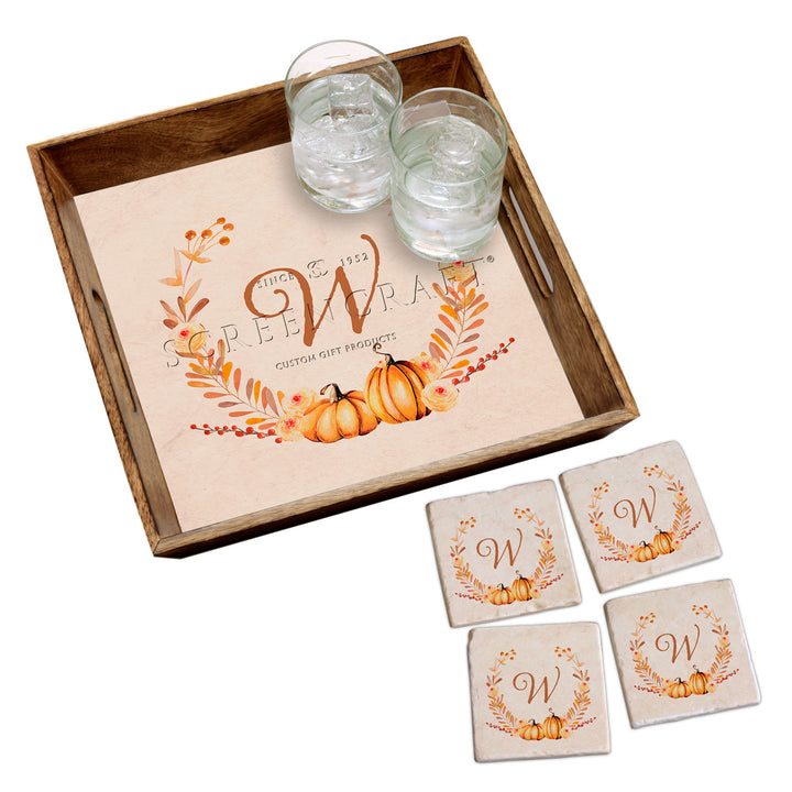 Personalized Autumn Wreath Serving Tray