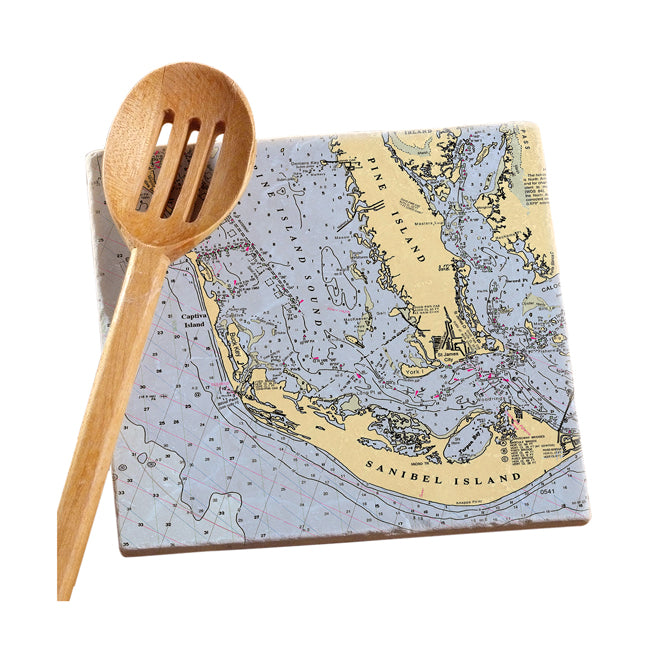 Personalized Nautical Chart Marble Trivet