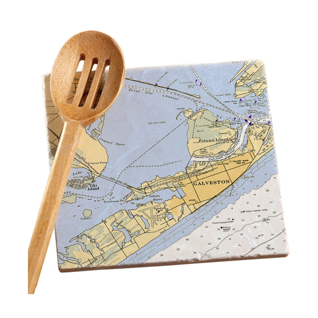 Personalized Nautical Chart Marble Trivet