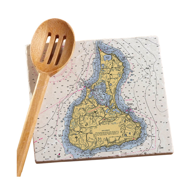 Personalized Nautical Chart Marble Trivet