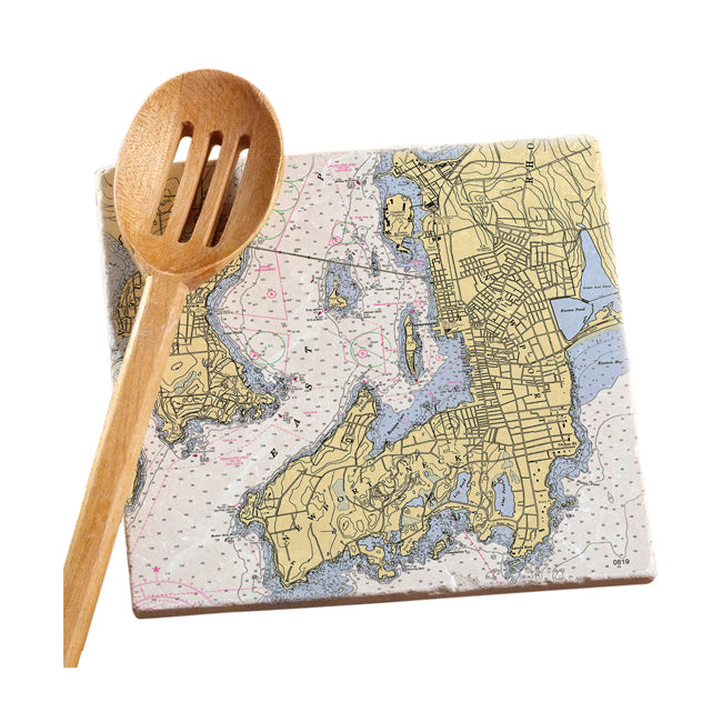 Personalized Nautical Chart Marble Trivet