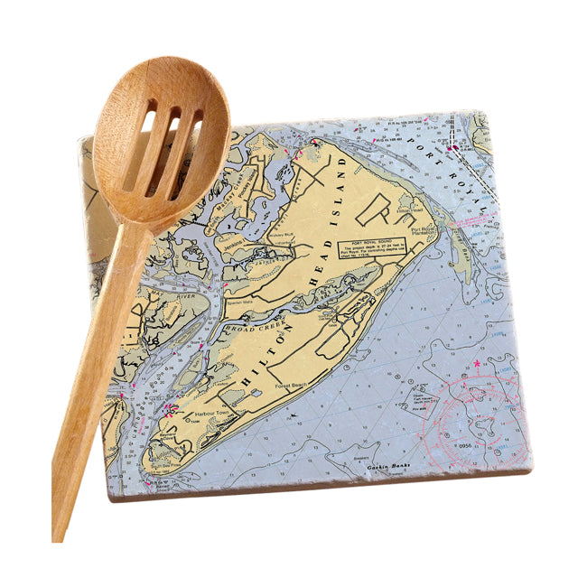 Personalized Nautical Chart Marble Trivet