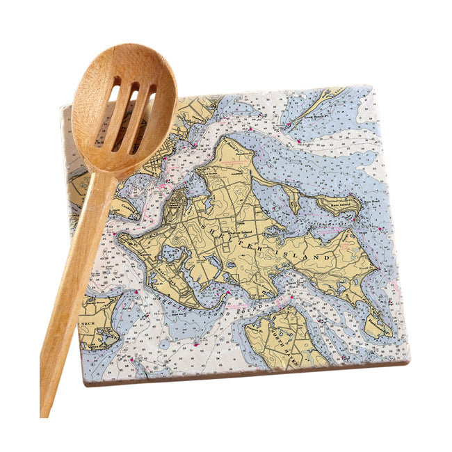 Personalized Nautical Chart Marble Trivet