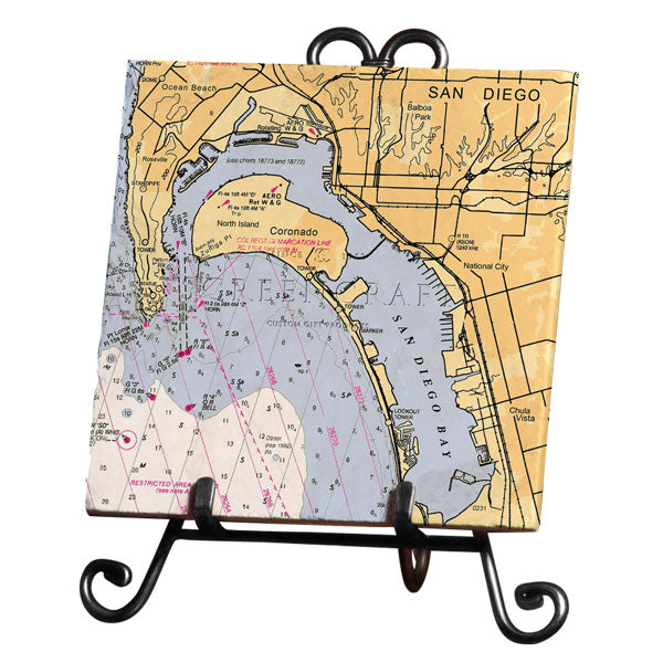 Personalized Nautical Chart Marble Trivet