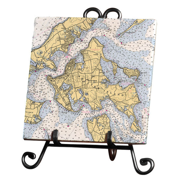 Personalized Nautical Chart Marble Trivet