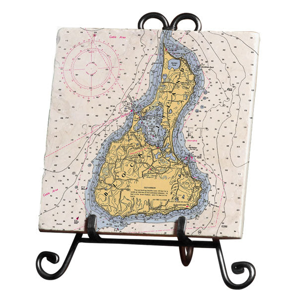 Personalized Nautical Chart Marble Trivet