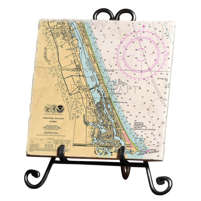 Daytona Beach to Ponce De Leon Inlet, FL - Marble Trivet