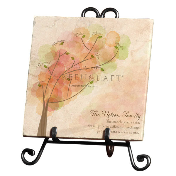 Personalized Family Tree Marble Trivet