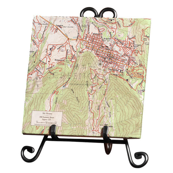 Your Neighborhood 8'' Map Marble Trivet