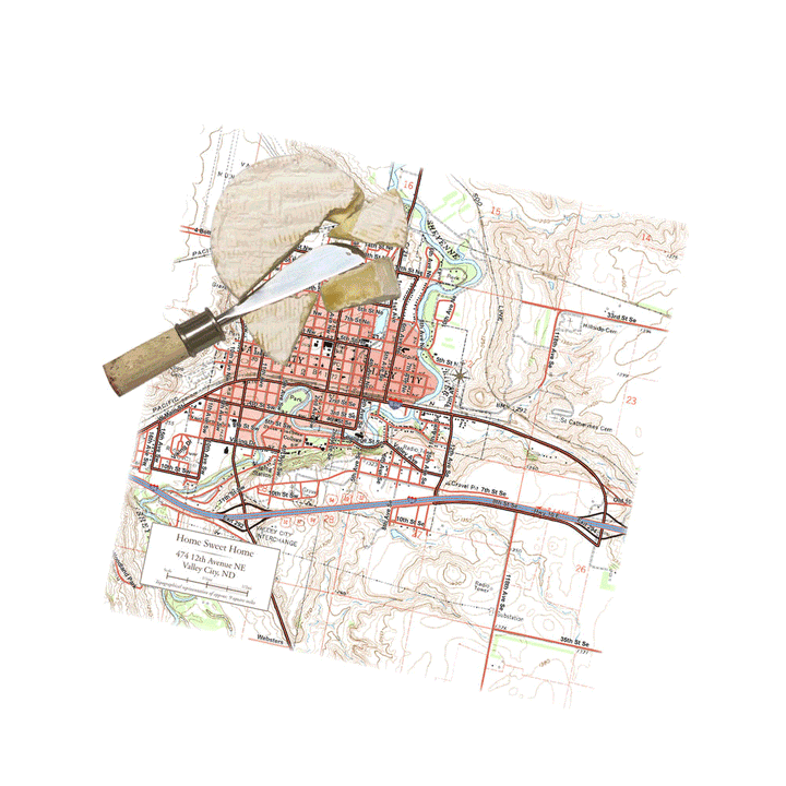Your Neighborhood 12'' Map Glass Prep & Serve Board