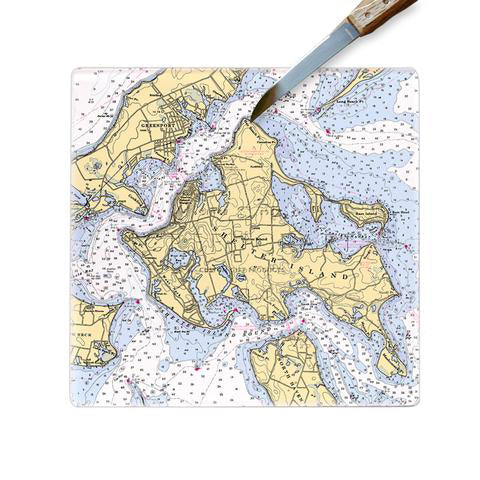 Personalized Nautical Chart Glass Cutting Board