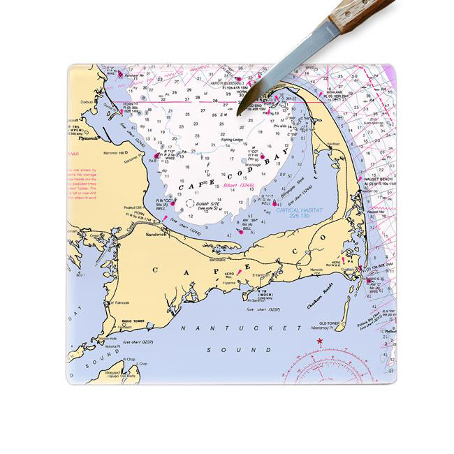 Personalized Nautical Chart Glass Cutting Board