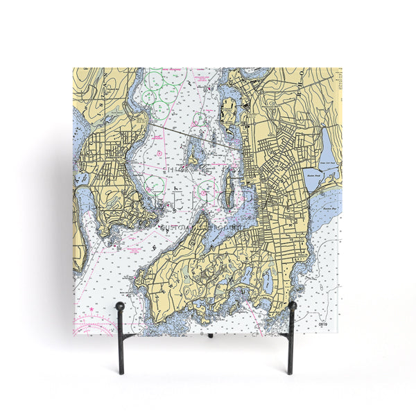 Personalized Nautical Chart Glass Cutting Board