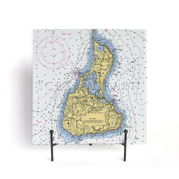 Personalized Nautical Chart Glass Cutting Board