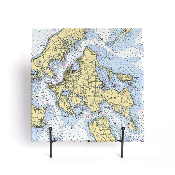 Personalized Nautical Chart Glass Cutting Board