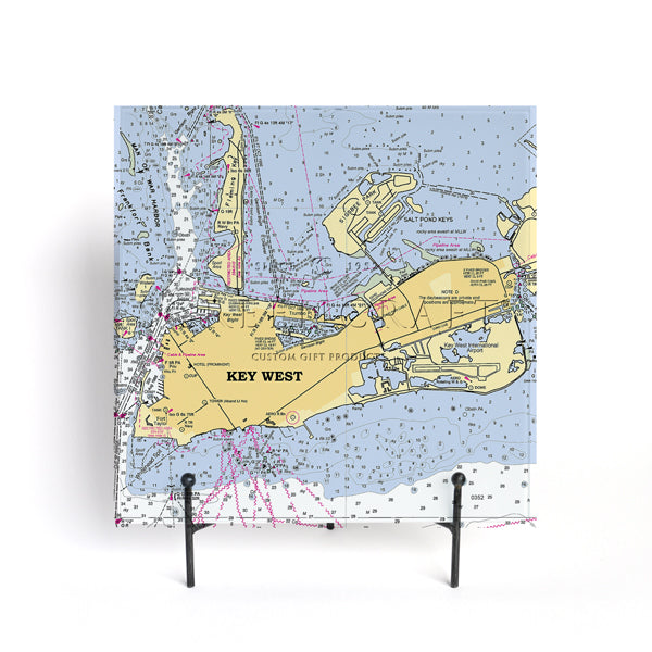 Personalized Nautical Chart Glass Cutting Board