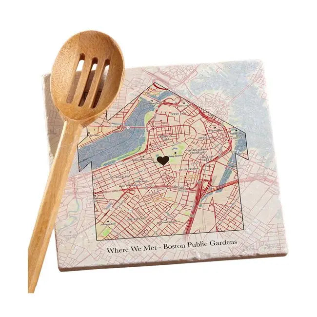 House Map w/ Live Preview - Marble Trivet