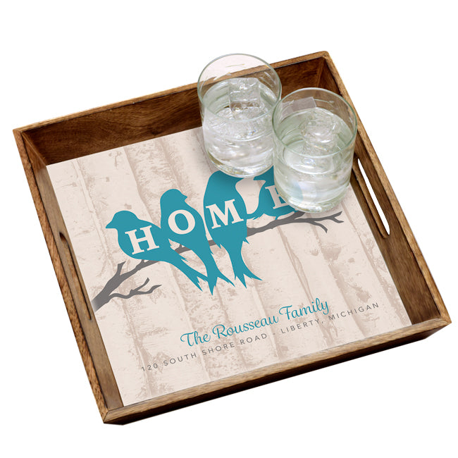 Personalized Serving Tray - Home Birds