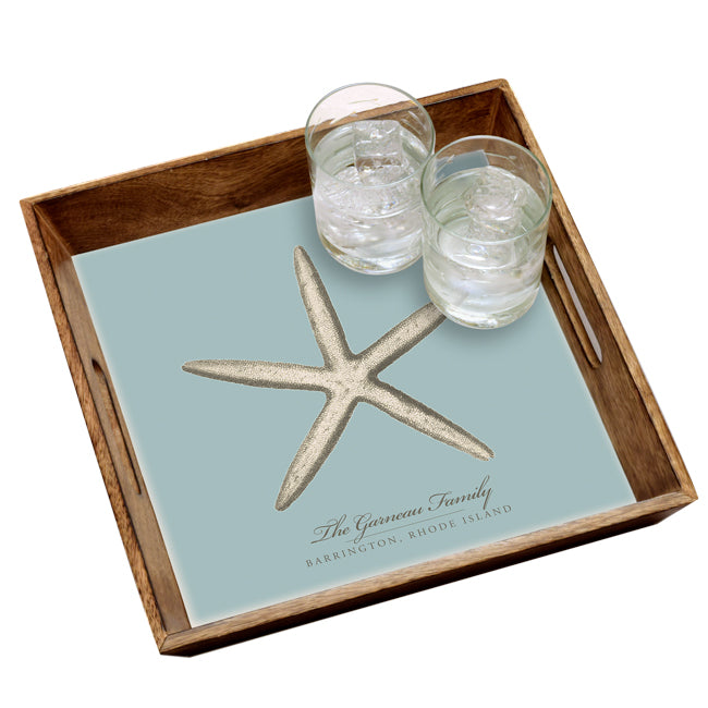 Personalized Serving Tray - Blue Sea Star