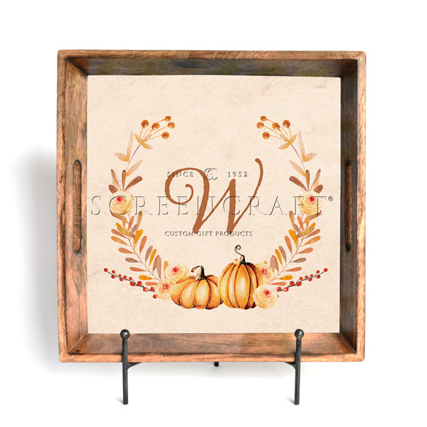 Personalized Autumn Wreath Serving Tray