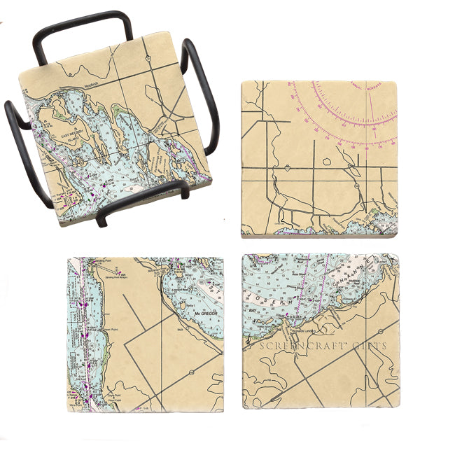 Port Findlay, Ontario - Marble Coaster Set