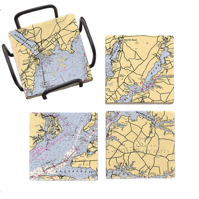 North East, MD - Marble Coaster Set