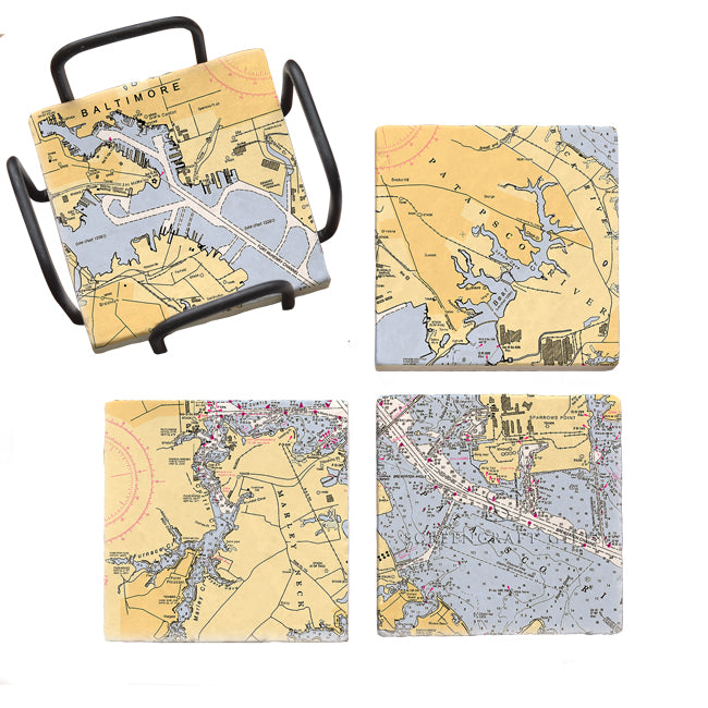 Baltimore, MD - Marble Coaster Set