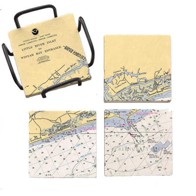 Little River Inlet, SC- Marble Coaster Set