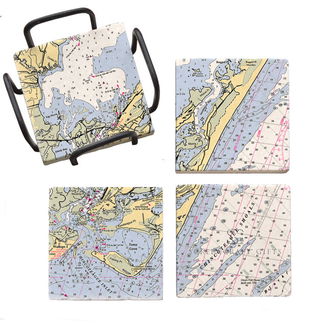 Chincoteague, VA - Marble Coaster Set