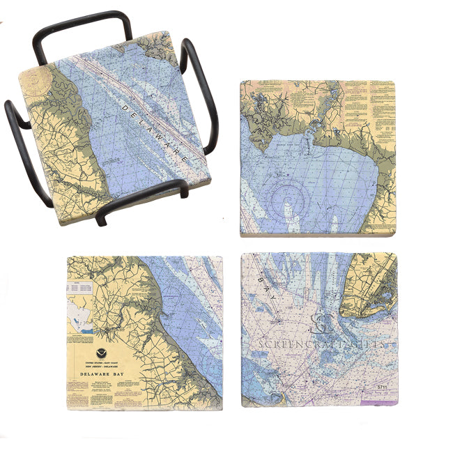 Delaware Bay- Marble Coaster Set