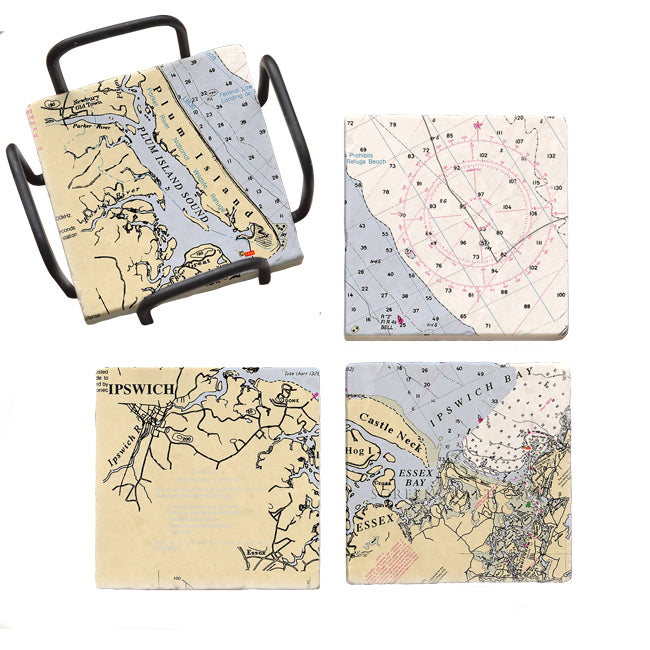 Ipswich, MA- Marble Coaster Set