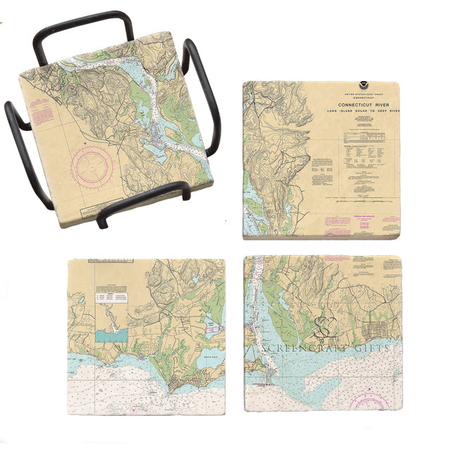 Connecticut River- Marble Coaster Set