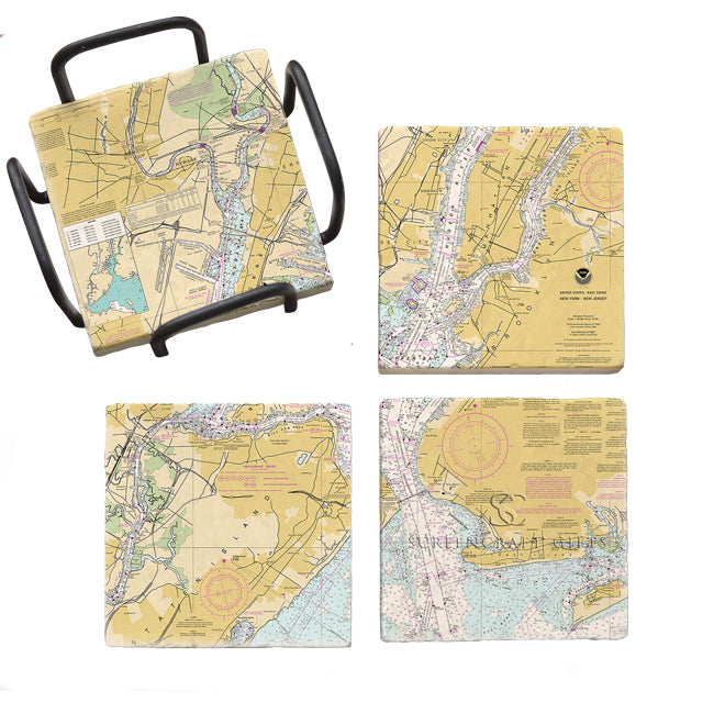 Jersey City, NJ - Marble Coaster Set