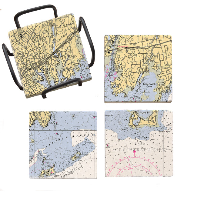 Greenwich, CT- Marble Coaster Set
