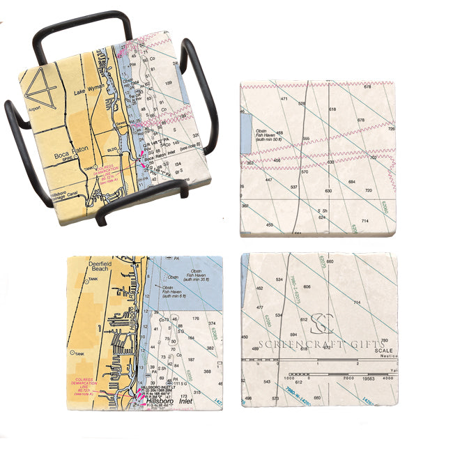 Deerfield Beach, FL - Marble Coaster Set