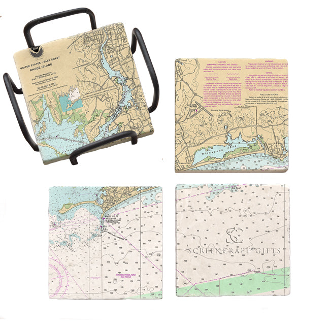 Westerly, RI  - Marble Coaster Set