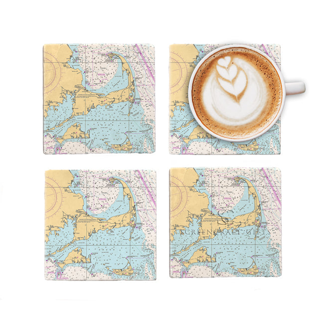 Cape Cod and the Islands - Marble Coaster Set