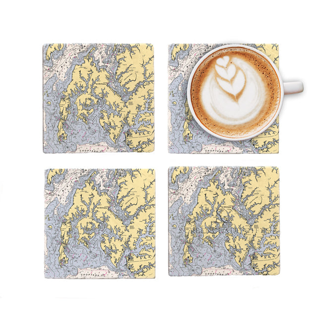 St. Michaels, MD- Marble Coaster Set